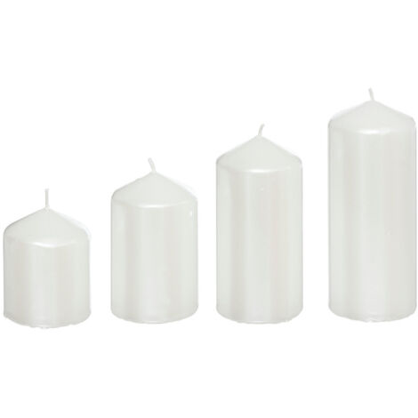 Lot de 4 Bougies Satin Blanc 505G - Feeric Christmas (1/5)
