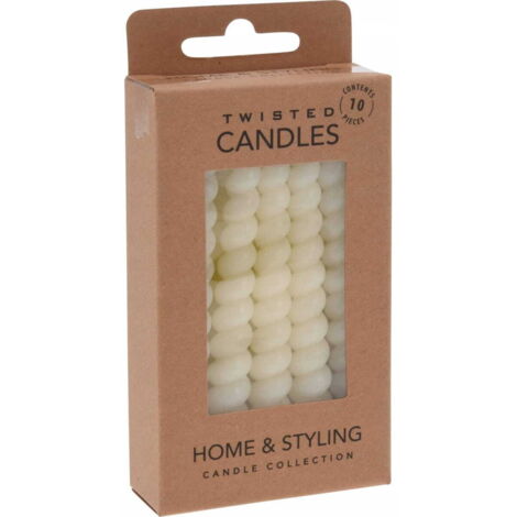 Lot de 10 mini bougies de table coniques crème 10 cm (1/4)