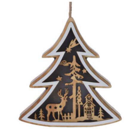 Patron De Découpe Bois Yard Art – Le Père Noël Et Son Cerf « Ho Ho Express » – Décoration De Noël Vintage (41 X 35 Cm) #YA30016