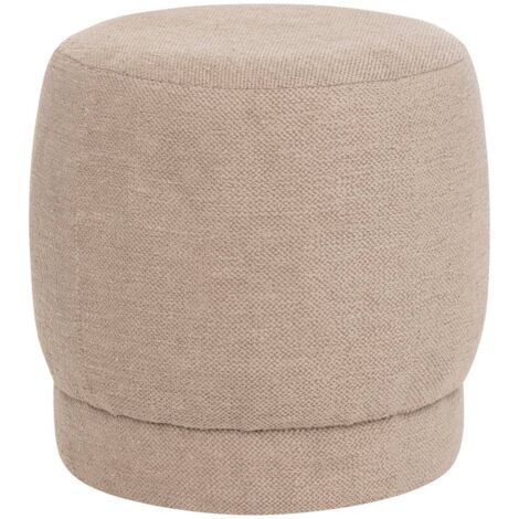 Atmosphera – Pouf bouclette taupe 39x40cm – Revêtement en tissu polyester – Assise d'appoint pour intérieur – Collection Amea
