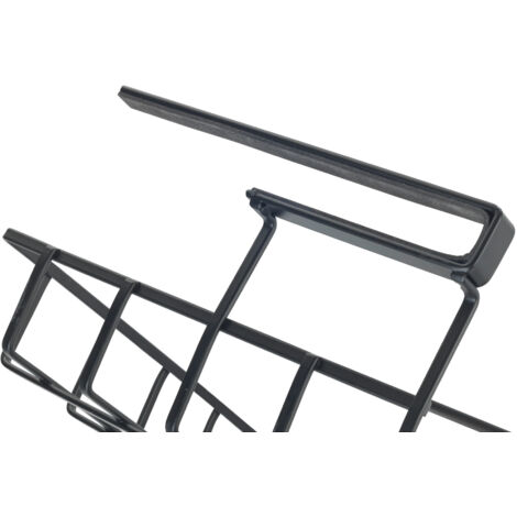 Panier de Rangement Suspendu pour Étagère Klea WENKO, Aménagement intérieur des placards, Antidérapant, Métal Enduit, 34x13x25cm, Noir (1/5)