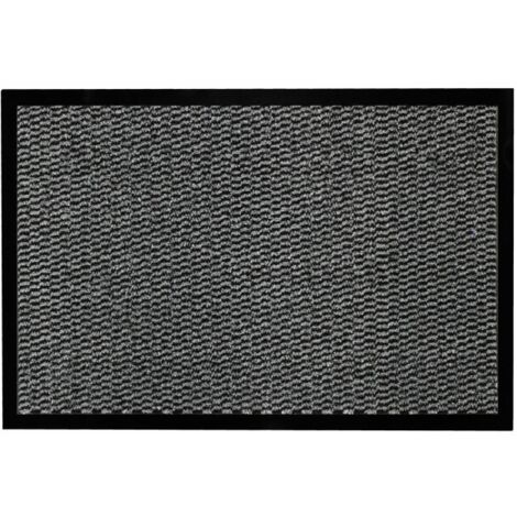 Tapis rectangle 40 x 60 cm anti-poussiere julius Noir/gris (1/4)