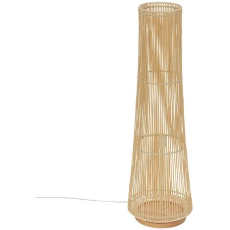 Atmosphera – Lampadaire trépied en bambou naturel H 100 cm – Éclairage doux pour chambre et séjour – Douille E27 – Câble 190 cm