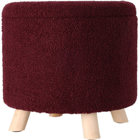 Pouf rond rembourré avec rangement TEDDY, Ø 40 x 37 cm (1/2)