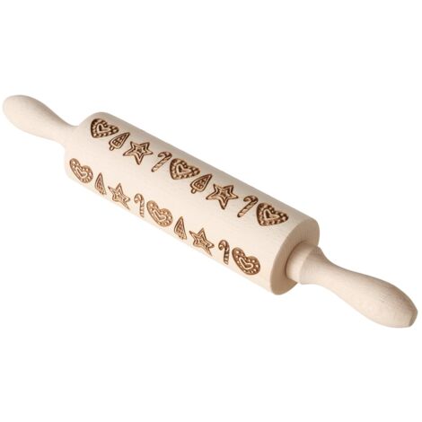 Rouleau à Pâtisserie Gravé En Bois Forme Citrouille