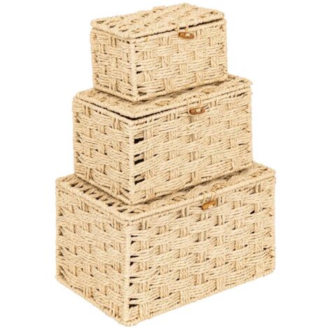 Lot de 3 boîtes Elio Naturel L18/22/25cm - Atmosphera créateur d'intérieur (1/5)
