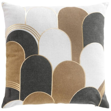 Coussin décoratif avec motif doré, 45 x 45 cm (1/4)