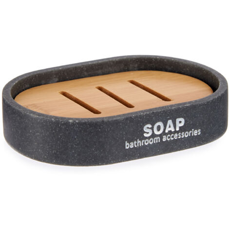 Porte-savon en bambou avec égouttoir (1/2)