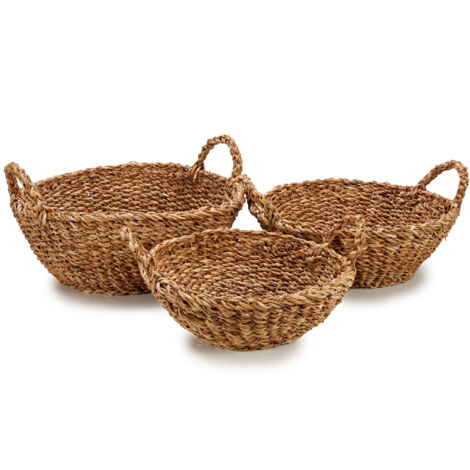 Panier rond en herbe de mer GOW, 3 pièces (1/2)