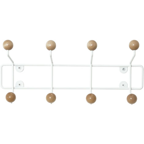 Porte-vêtements mural SATURNUS, boutons en bois, 34 cm (1/4)