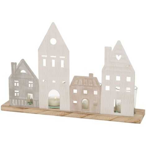 Bougeoir pour chauffe-plat, maisons en bois, NORDY, 24 x 36 cm (1/4)