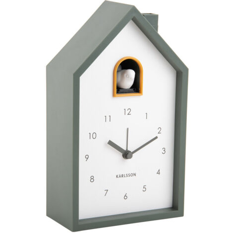 Horloge à coucou moderne en plastique ABS – Dimensions 12 x 20 x 6 cm – Cadran analogique lisible avec figurine décorative – Karlsson
