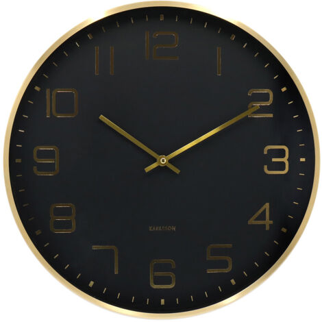 Karlsson Elegance Glow Horloge Murale Noir Design Minimaliste