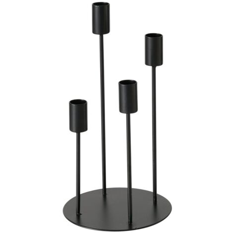 URHELP Bougeoir Décoratif 5 Branches Noir - Lustre à Bougies Hauteur 27cm