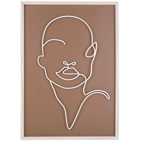 Décoration murale avec motif de visage en métal, ART LINE (1/4)