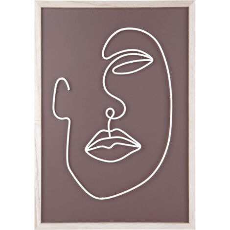 Décoration murale avec motif de visage en métal, ART LINE (1/4)