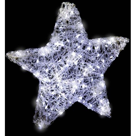 Fééric Lights And Christmas – Étoile lumineuse extérieure 50 cm – 150 LED blanc froid – Acrylique durable – Câble d'alimentation 5 mètres (1/7)