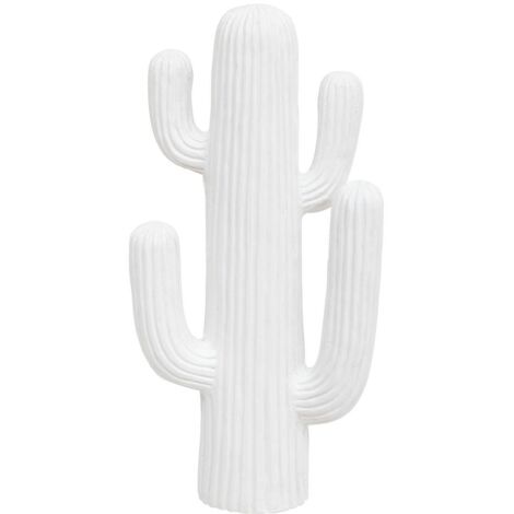 Atmosphera – Cactus décoratif blanc 57 cm – Oxyde de magnésium – Dimensions 28x14.5 cm – Pour intérieur et extérieur – Style moderne et contemporain