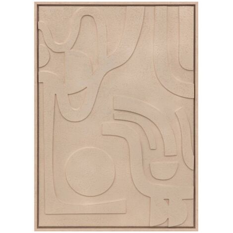 Atmosphera – Déco murale 3D Azra beige 50x70cm – MDF durable et cadre en bois – Texture en relief pour profondeur – Accrochage vertical ou horizontal (1/5)