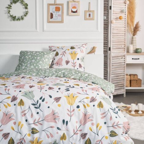 Linge de lit en flanelle COO, réversible, 220 x 240 cm (1/3)