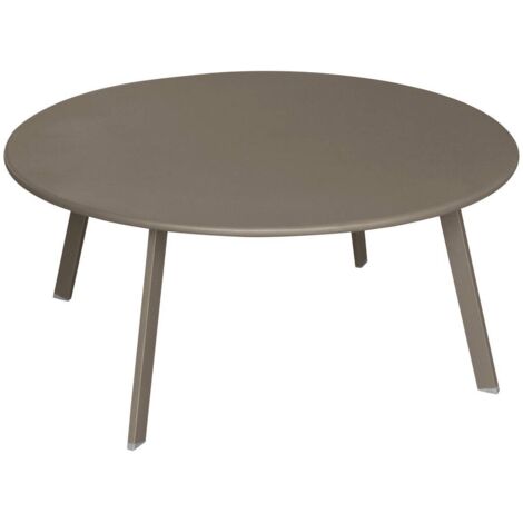 Hesperide – Table d'appoint ronde 90cm – Acier traité époxy tonka – Résistante aux intempéries – Finition mate pour extérieur