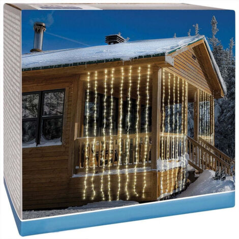 Rideau 320 LEDs Blanc Chaud 5 Fonctions 1x2m (1/5)