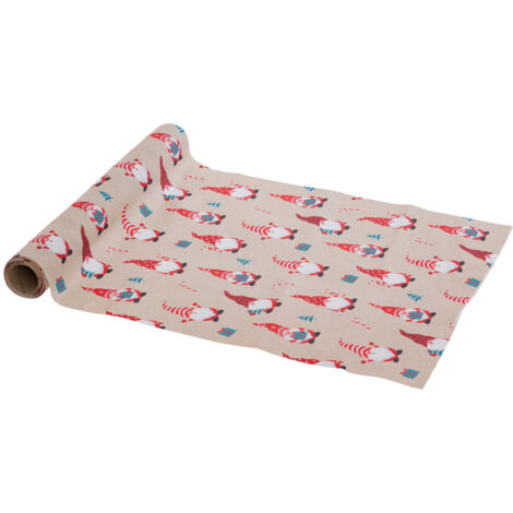 Chemin de table Tissu Beige avec Gnomes Rouge 28 x 300 cm - Feeric Christmas (1/2)