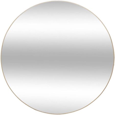 Atmosphera – Miroir rond Alice 110cm en bois et métal doré – Design élégant pour agrandir visuellement les espaces – Installation murale sécurisée