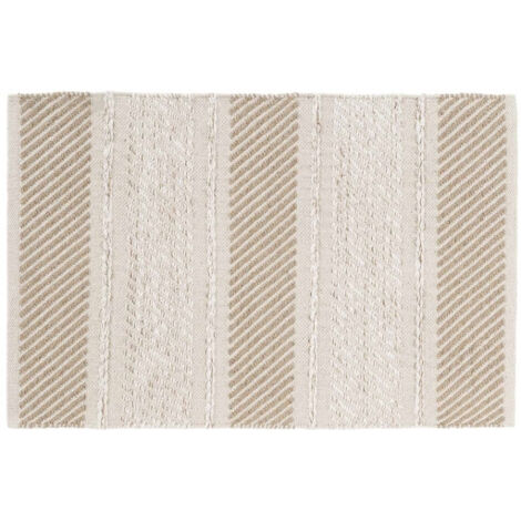Tapis rectangle 60 x 90 cm coton/polyes fantaisie+fil met silves Naturel (1/5)