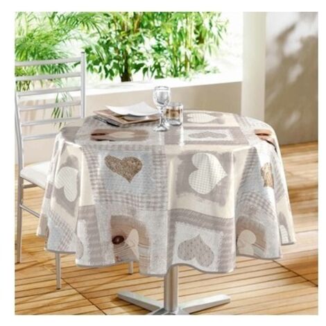 Nappe ronde - D 160 cm - PVC - Cosy coeur - Livraison gratuite (1/3)