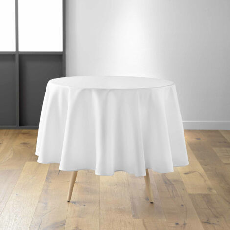 Nappe ronde 100% polyester 180 cm – Finition anti-tache – Lavable en machine à 30°C – Pour tables rondes – 1001Kdo