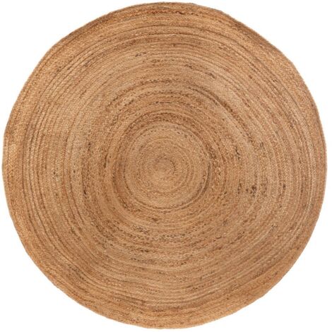 Atmosphera – Tapis berbère en jute D160cm – Tressé végétal beige – Pour pièces à fort passage – Facile d'entretien et peu salissant