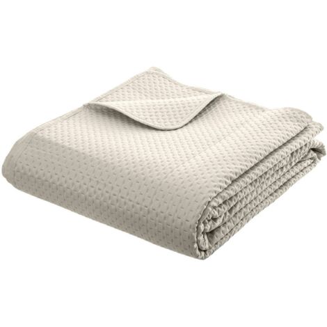 Dessus de lit Dolce beige lin 260x240cm - Atmosphera créateur d'intérieur