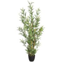 Atmosphera Bambou artificiel vert 120 cm pot noir
