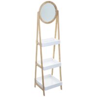 Etagère 3 niveaux avec miroir - 39 x 40 x 160 cm - Livraison gratuite