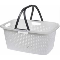 Panier à linge en plastique avec poignées – Dimensions 60 x 40 x 26 cm – Ventilation optimale pour rangement vêtements – Storage Solutions