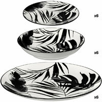 Secret-de-gourmet Palme service de table noir 18 pièces