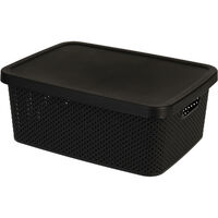 Boîte de rangement avec couvercle, verrouillable, en plastique, 13 l