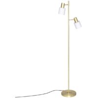 Atmosphera – Lampadaire droit 143 cm en métal doré – Douille E14 jusqu'à 15W – Longueur câble 180 cm – Pour salon et bureau