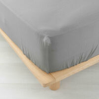 Drap Housse Gaze de coton - Bonnet 30 Cm - Plusieurs Tailles - Plusieurs Coloris - 190x140cm - Gris