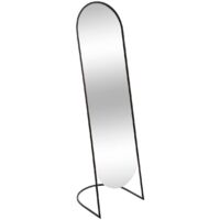 Atmosphera – Miroir sur pied noir 39x40cm H140cm en métal et verre – Pour salons et chambres – Installation facile et stable
