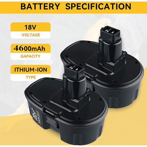 2 PACK 18V For Dewalt 18 VOLT DC9096 DC9098 Ni-MH Battery DC9099 NEW 5.5Ah