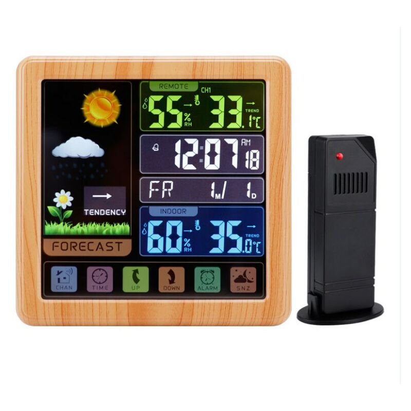 Koogeek Wireless Weather Station,Indoor Outdoor Thermometer Hygrometer with  Sensor, Digital Temperature Humidity Monitor, Alarm Clock,Weather  Forecast,Color LCD Display,Backlight, Sooze Mode Brand 