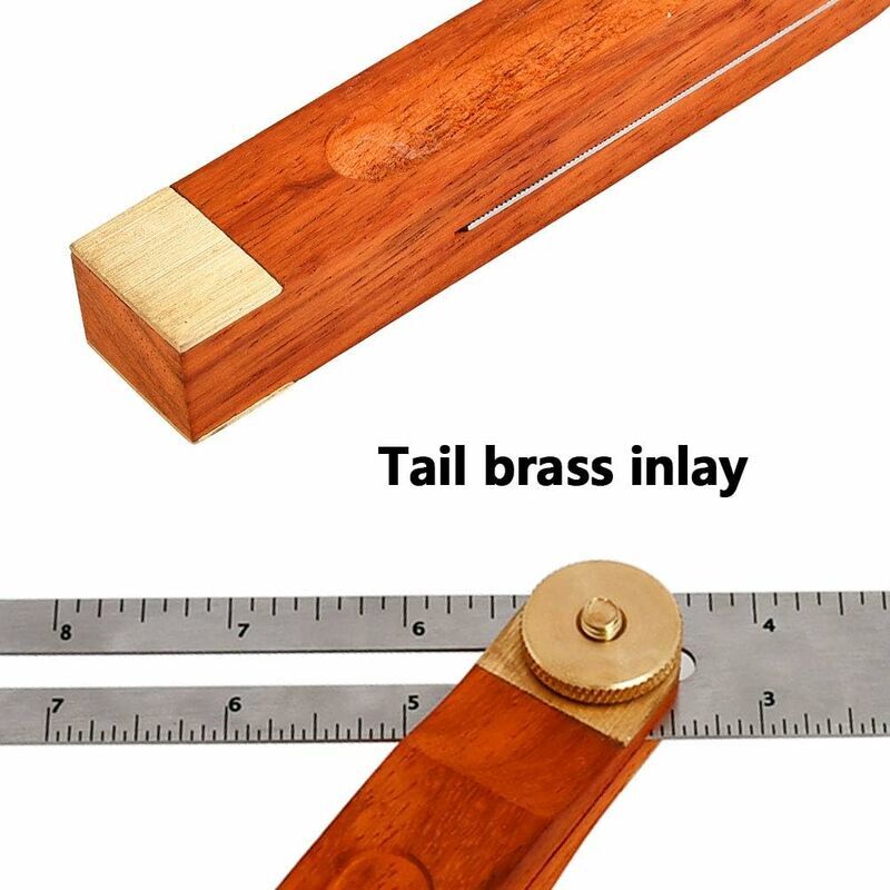 thumbnail image 2 of Hardwood Sliding Bevel Gauge With Brass Inlay – Adjustable Angle Finder For Carpentry (DIY) 2 of 6