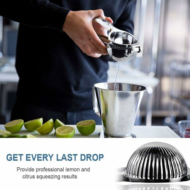 Shruthi Heavy Duty Lemon Squeezer – Manual Metal Citrus Juicer With Curved Handle