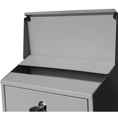 Lockable Outdoor Galvanized Mailbox Letter Box Silver