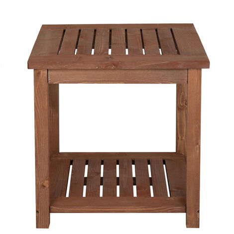 Square Wood Side Table Carbonized Color (1/5)