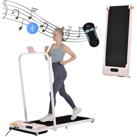 Bigzzia Portable Treadmill, Under Desk Walking Pad Flat Slim Treadmill, with Remote Control and LCD Display for Home Office Gym Use, Installation-Free