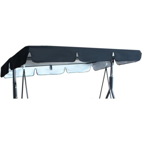 Replacement Roof Universal 3 Seat Swing Replacement Cover Awning (Only Canopy Cover) 19512515cm Black