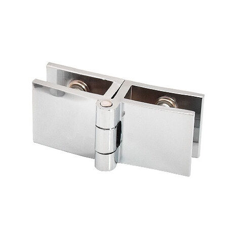 4pcs Glass Door Hinge No Drilling Glass Hinge Adjustable Shower Glass Door Clip Full Copper 180 Degree (1/2)